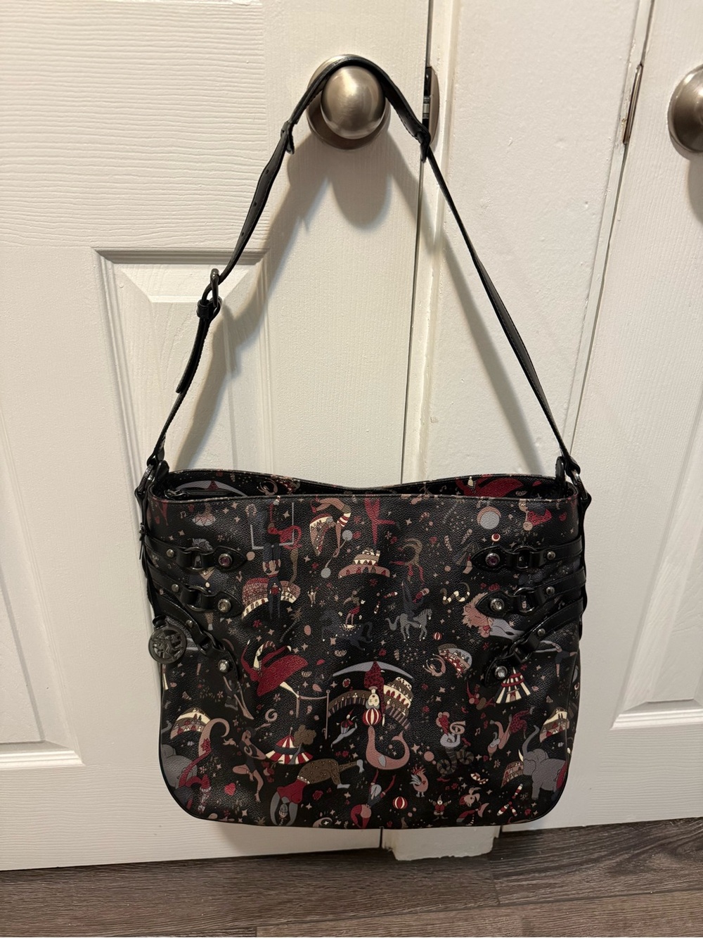 Piero Guidi Magic Circus Black Shoulder Bag 16”